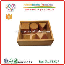 6pcs 3D Geometry box Set Preschool Toys Natural Wood Educational Promotional Toy